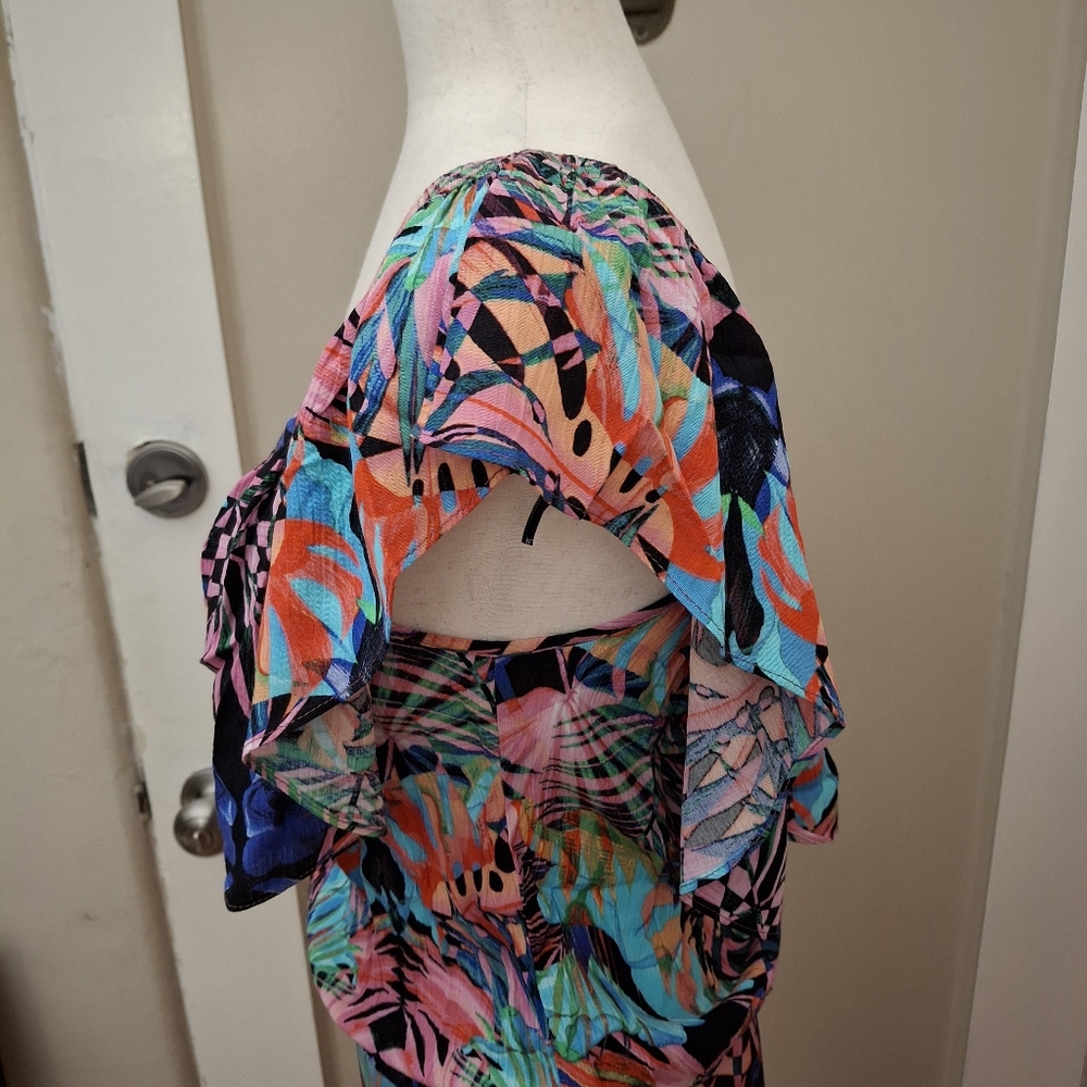 NWT Desigual Multicolor Tropical Print Women's Bodysuit - Picture 8 of 11